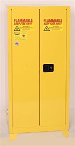 Eagle 6010Legs 60 Gallon Tower Cabinet - Yellow Two Door Self-Close W/4" Legs Two Shelves