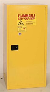 Eagle 6110X 60 Gallon Flammable Liquid Storage Cabinet - Yellow One Door Cabinet Self-Close Two Shelves