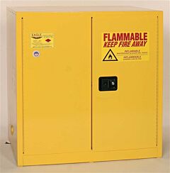 Eagle 6410X 60 Gallon Flammable Liquid Storage Cabinet - Yellow Two Door Self-Closing One Shelf