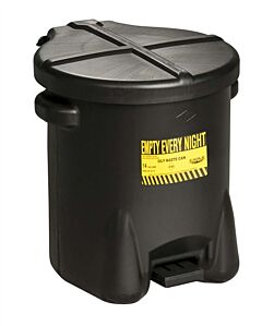 Eagle 933-Flblk 6 Gallon Poly Waste Cans - Black W/Foot Lever