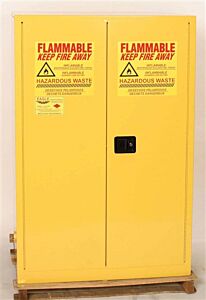 Eagle Haz9010X 90 Gallon 2-Door Self-Closing Cabinet For 2-30 Gallon Vert Drums, 1-Shelf