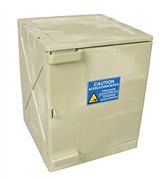 Eagle M04Bei 4 Gallon Poly Cabinet Bench Top, 1 Door, 2 Shelves - Beige