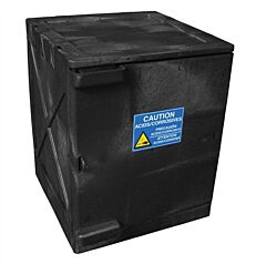 Eagle M04Blk 4 Gallon Poly Cabinet Bench Top, 1 Door, 2 Shelves - Black