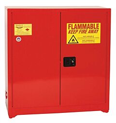 Eagle Pi-32 40 Gallon, Paint/Ink Storage Cabinet, Red, Two Door, Manual, Three Shelves