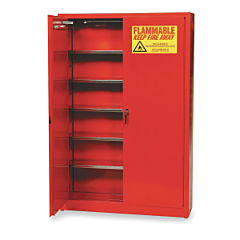 Eagle Pi-7710 30 Gallon, Paint/Ink Storage Cabinet, Red, Two Door, Self-Closing, Five Shelves