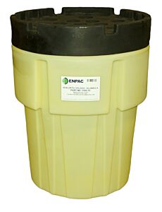 Enpac 1165-Ye 65 Gallon Poly Spillpack Drum, Yellow Base With Black Slip-Top Lid, 65 Gallon Capacity