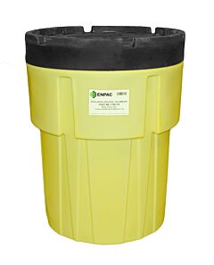 Enpac 1195-Ye 95 Gallon Poly Spillpack Drum, Yellow Base With Black Slip-Top Lid, 95 Gallon Capacity