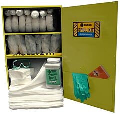 Enpac 13-Wmxl-O Extra Large Wall-Mount Cabinet Spill Kit, Oil Only, Yellow, 25 Gallon Capacity