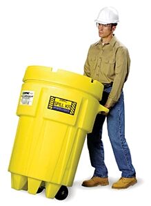 Enpac 1398-Ye 95 Gallon Wheeled Salvage Drum Spill Kit- Aggressive, Yellow, 157 Gallon Capacity
