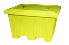 Enpac 1530-Ye Extra Large Tote Bin With Lid And 4" Urethane Wheels, Yellow