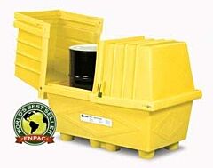Enpac 2038-Ye Poly Safetypack Outdoor Drum Storage, Yellow, 130 Gallon Capacity