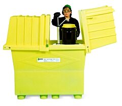 Enpac 2077-Ye-D Poly Safetypack Xl Outdoor Drum Storage With Drain, Yellow, 264 Gallon Capacity