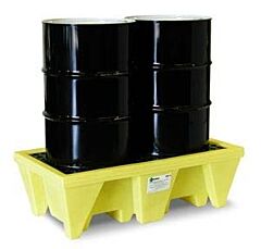 Enpac 5253-Ye 2 Drum Poly Spill Pallet, Yellow, 58 Gallon Capacity