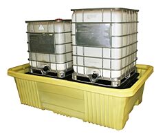Enpac 5480-Ye-D Double Ibc Tote Spill Pallet Xl With Drain, Yellow, 750 Gallon Capacity
