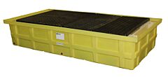 Enpac 5482-Ye-D Double Ibc Tote Low-Top Spill Pallet With Drain, Yellow, 385 Gallon Capacity