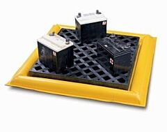 Enpac 5610-Ye 2' X 4' X 2" Poly Spill Pad With Grate, Yellow, 7.5 Gallon Capacity