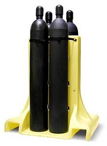 Enpac 7213-Ye 4 Cylinder Poly Stand, Yellow