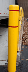 Enpac 79872Yr 8" X 72" Bollard Cover, Yellow With Red Reflective Tape