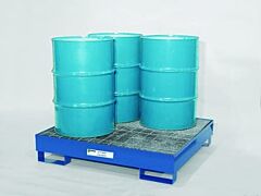Enpac 9004-Bu 4 Drum Steel Spill Pallet, Blue, 66 Gallon Capacity