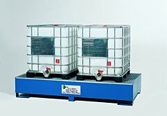 Enpac 9480-Bu Steel Double Ibc Tote Spill Pallet, Blue, 385 Gallon Capacity