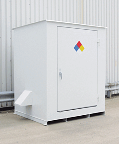 Enpac 9504-Wh 5' X 5' X 9'H Hazmat Storage Building Non-Combustible, White, 82 Gallon Capacity