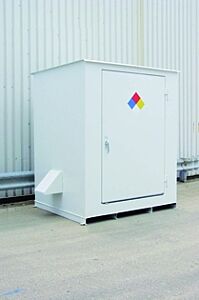 Enpac 9506-Wh 5' X 7' X 9'H Hazmat Storage Building Non-Combustible, White, 117 Gallon Capacity