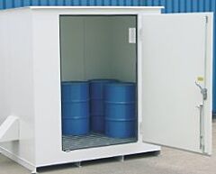 Enpac 9508-Wh 7' X 7' X 9'H Hazmat Storage Building Non-Combustible, White, 167 Gallon Capacity