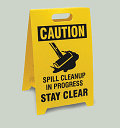 Enpac R14007 Spill Caution Sign, Yellow