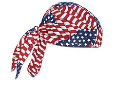 Ergodyne 12477 Chill-Its 6615 High-Performance Dew Rag, Stars & Stripes, 6/Each