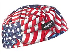 Ergodyne 12506 Chill-Its 6630 High-Performance Cap, Stars & Stripes, 6/Each