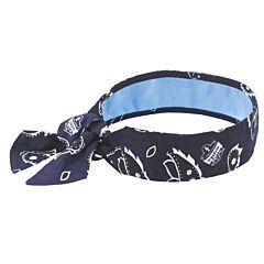Ergodyne 12564 Chill-Its 6700Ct Evaporative Cooling Bandana W/Ct - Tie, Navy Western, 6/Each