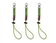 Ergodyne 19765 Squids 3713 Elastic Loop Tool Tails Swivel - 10Lbs 3-Pack, Lime, Standard, 6/Each