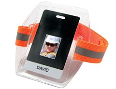 Ergodyne 19951 Squids 3386 Arm Band Id/Badge Holder, Hi-Vis Orange, 6/Each