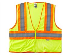 Ergodyne 21327 Glowear 8230Z Type R Class 2 Two-Tone Vest, Lime, 2Xl/3Xl, 1/Each