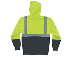 Ergodyne 21687 Glowear 8293 Type R Class 2 Black Front Hooded Sweatshirt, Lime, 3X-Large, 1/Each