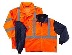 Ergodyne 24375 Glowear 8385 Type R Class 3 4-In-1 Jacket, Orange, X-Large, 1/Each