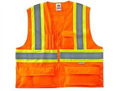 Ergodyne 26185 Glowear 8235Zx Type R Class 2 Two-Tone X-Back Vest, Orange, L/Xl, 1/Each