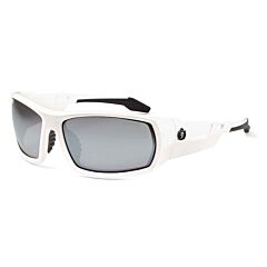 Ergodyne 50242 Skullerz Odin Safety Glasses, White, Silver Mirror Lens, 1/Each