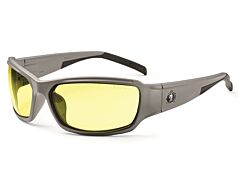 Ergodyne 51150 Skullerz Thor Safety Glasses, Matte Gray, Yellow Lens, 1/Each