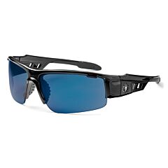 Ergodyne 52092 Skullerz Dagr Safety Glasses, Black, Blue Mirror Lens, 1/Each