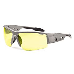 Ergodyne 52150 Skullerz Dagr Safety Glasses, Matte Gray, Yellow Lens, 1/Each