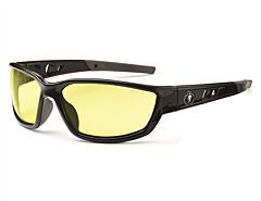 Ergodyne 53050 Skullerz Kvasir Safety Glasses, Black, Yellow Lens, 1/Each