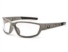 Ergodyne 53100 Skullerz Kvasir Safety Glasses, Matte Gray, Clear Lens, 1/Each