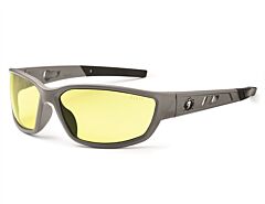 Ergodyne 53150 Skullerz Kvasir Safety Glasses, Matte Gray, Yellow Lens, 1/Each