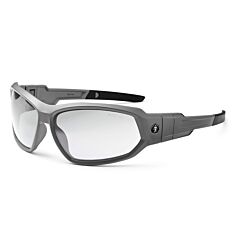Ergodyne 56103 Skullerz Loki Safety Glasses // Goggles, Matte Gray, Anti-Fog Clear Lens, 1/Each