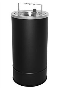 Ex-Cell 160F-Bg Blx Flip Top Floor Urn, Steel, Black Texture