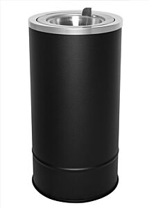 Ex-Cell 160F Blx Flip Top Floor Urn, Steel, Black Texture