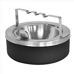 Ex-Cell 63-Bg Blx Tabletop Ashtray, Steel, Black Texture
