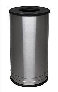 Ex-Cell Int1528 T-8 Ss Blx Recp., Stainless Steel, 18 Gal. Ss & Black Top