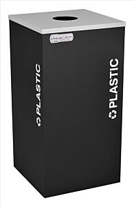 Ex-Cell Rc-Kdsq-Pl Blx Square Plastic, Steel, 24 Gal. Black Texture